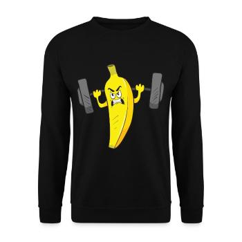Gym Fitness Banane Fitnessstudio Bodybuilding - Unisex Pullover - Schwarz - Vorne - Alina (178cm) & Michal (187cm)