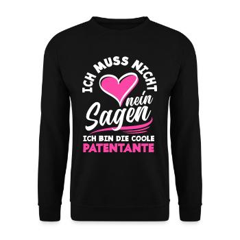 Patentante - Unisex Pullover - Schwarz - Vorne - Alina (178cm) & Michal (187cm)