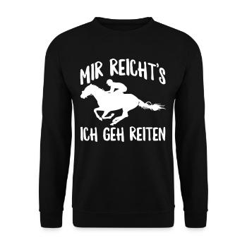 Pferdesport Reiterspruch Geschenk Reiter - Unisex Pullover - Schwarz - Vorne - Alina (178cm) & Michal (187cm)