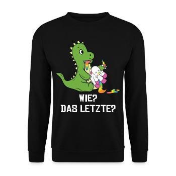 Drachen Wie Das Letzte Drache frisst Einhorn - Unisex Pullover - Schwarz - Vorne - Alina (178cm) & Michal (187cm)