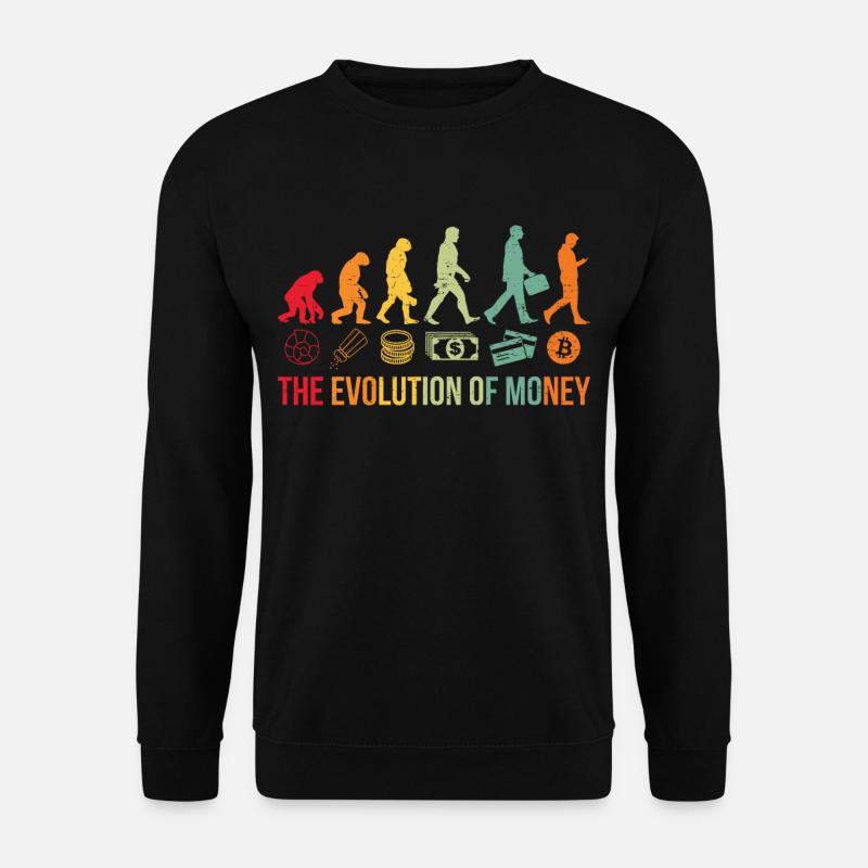 Cryptocurrency Crypto BTC The Evolution Of Money - Unisex Pullover - Schwarz