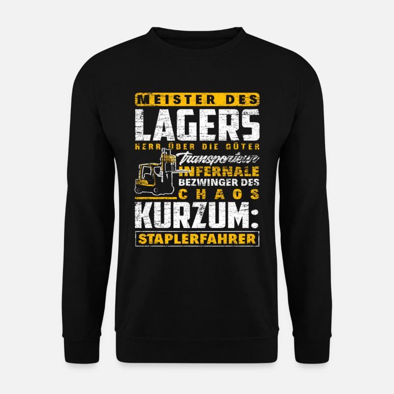 Staplerfahrer Lager Lagerist - Unisex Pullover - Schwarz