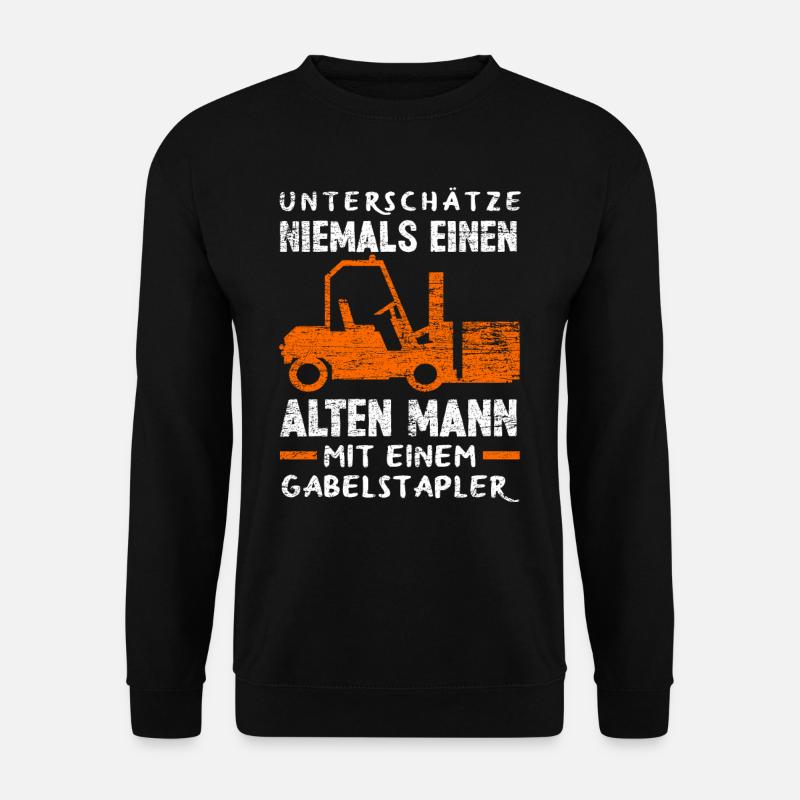 Staplerfahrer Alter Mann - Unisex Pullover - Schwarz