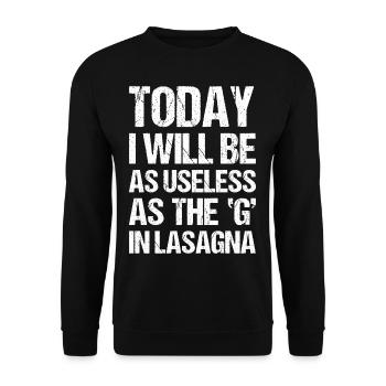 Büro Sprüche Lustig Witziger Spruch TODAY I WILL - Unisex Pullover - Schwarz - Vorne - Alina (178cm) & Michal (187cm)