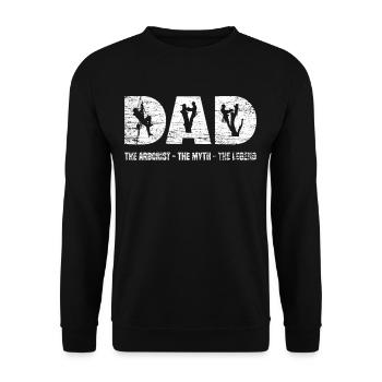 Baumpfleger Aborist Vater - Unisex Pullover - Schwarz - Vorne - Alina (178cm) & Michal (187cm)