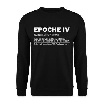 Epoche IV Modellbahn Modelleisenbahn H0 Züge 1:87 - Unisex Pullover - Schwarz - Vorne - Alina (178cm) & Michal (187cm)