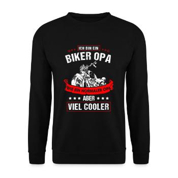 Biker Opa Wie Ein Normaler Opa Aber Viel Cooler - Unisex Pullover - Schwarz - Vorne - Alina (178cm) & Michal (187cm)