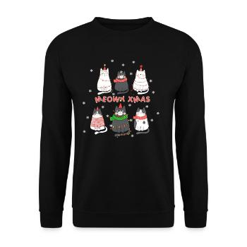Mignon Chats Chaton Tenue de Noël - Sweat-shirt Unisexe - noir - Devant - Alina (178cm) & Michal (187cm)