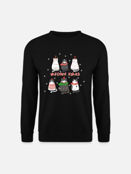 Süße Katzen Kätzchen Weihnachtsoutfit - Unisex Pullover - Schwarz