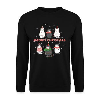 Mignon Chats Chaton Tenue de Noël - Sweat-shirt Unisexe - noir - Devant - Alina (178cm) & Michal (187cm)