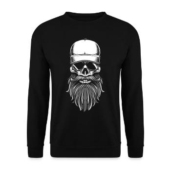 cool skull with sunglasses - Unisex Sweatshirt - black - Front - Alina (178cm) & Michal (187cm)