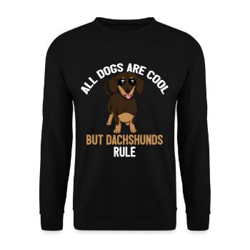 Cool Dachshund Propriétaire de chien Viennois Teckel - Sweat-shirt Unisexe - noir - Devant - Alina (178cm) & Michal (187cm)