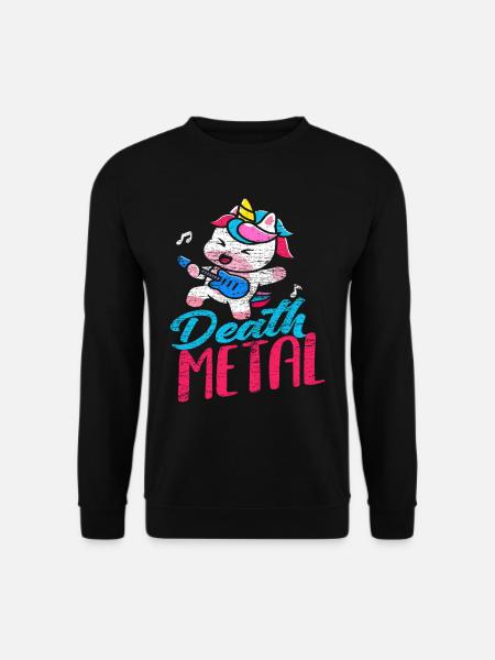 Einhorn Metal Musik Death Metal - Unisex Pullover - Schwarz