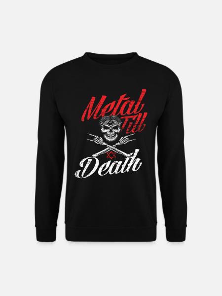 Metal Musik Musiker Totenkopf - Unisex Pullover - Schwarz