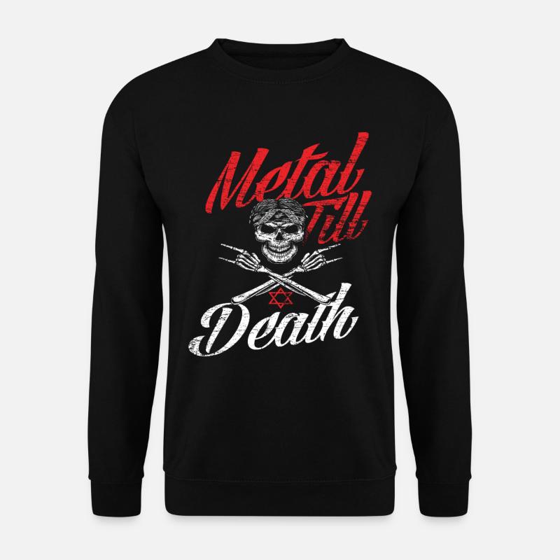 Metal Musik Musiker Totenkopf - Unisex Pullover - Schwarz