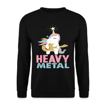 Licorne Heavy Metal Musique - Sweat-shirt Unisexe - noir - Devant - Alina (178cm) & Michal (187cm)