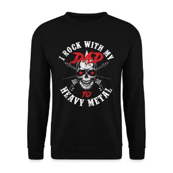 Heavy Metal Papa Fils Fille Enfants - Sweat-shirt Unisexe - noir - Devant - Alina (178cm) & Michal (187cm)