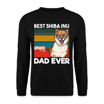 Best Shiba Inu Dad Ever - Unisex Pullover - Schwarz - Vorne - Alina (178cm) & Michal (187cm)