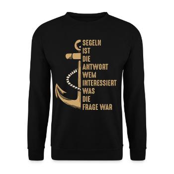 La voile est la réponse Sailor Saying Sail Anchor - Sweat-shirt Unisexe - noir - Devant - Alina (178cm) & Michal (187cm)