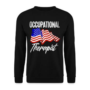 Occupational therapist America Patriot - Unisex Sweatshirt - black - Front - Alina (178cm) & Michal (187cm)