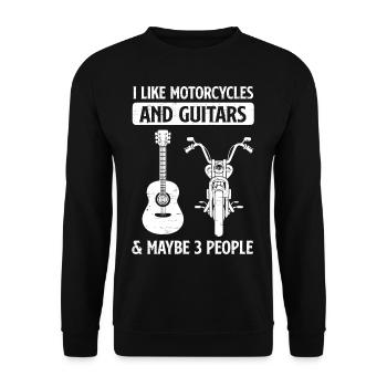 I Like Motorcycles And Guitars And 3 People - Unisex Sweatshirt - black - Front - Alina (178cm) & Michal (187cm)