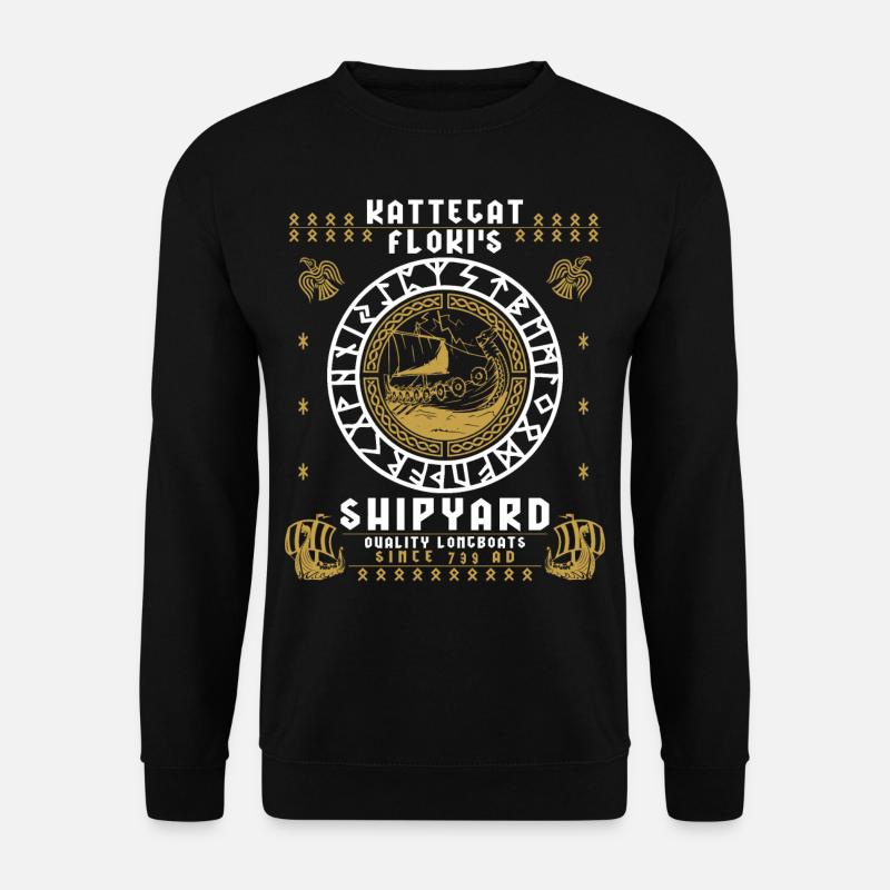 Longboats Since 739 AD KATTEGAT FLOKI SHIPYARD - Unisex Sweatshirt - black