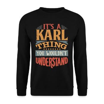 Es ist eine Karl-Sache, die Sie nicht verstehen würden - Karl - Unisex Pullover - Schwarz - Vorne - Alina (178cm) & Michal (187cm)