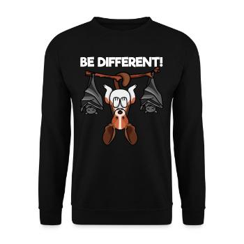 Be Different Cute Beagle Dog With Bats - Unisex Pullover - Schwarz - Vorne - Alina (178cm) & Michal (187cm)