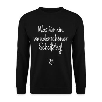 Was Für Ein Wunderschöner Scheißtag Montag Im Büro - Unisex Pullover - Schwarz - Vorne - Alina (178cm) & Michal (187cm)