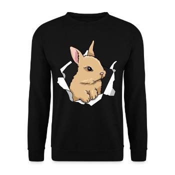 Rabbit Breakthrough Cute Rabbit Animal - Unisex Sweatshirt - black - Front - Alina (178cm) & Michal (187cm)