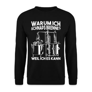 Warum Ich Schnaps Brenne Weil Ich Es Kann - Unisex Pullover - Schwarz - Vorne - Alina (178cm) & Michal (187cm)