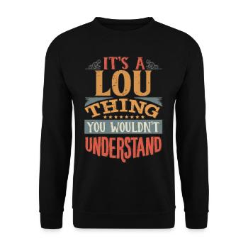 C’est une chose lou que vous ne comprendriez pas - Lou - Sweat-shirt Unisexe - noir - Devant - Alina (178cm) & Michal (187cm)