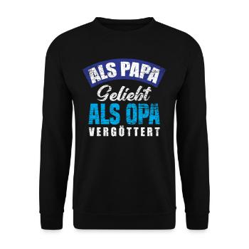 Opa Papa Bester Opa - Unisex Pullover - Schwarz - Vorne - Alina (178cm) & Michal (187cm)