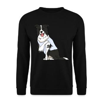 J’aime maman Tatouage Border Collie Chien Fête des mères - Sweat-shirt Unisexe - noir - Devant - Alina (178cm) & Michal (187cm)