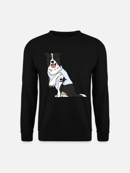 I Love Mom Tattoo Border Collie Dog Mother's Day - Unisex Pullover - Schwarz