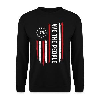 We The Police American History 1776 Patriotic - Unisex Sweatshirt - black - Front - Alina (178cm) & Michal (187cm)