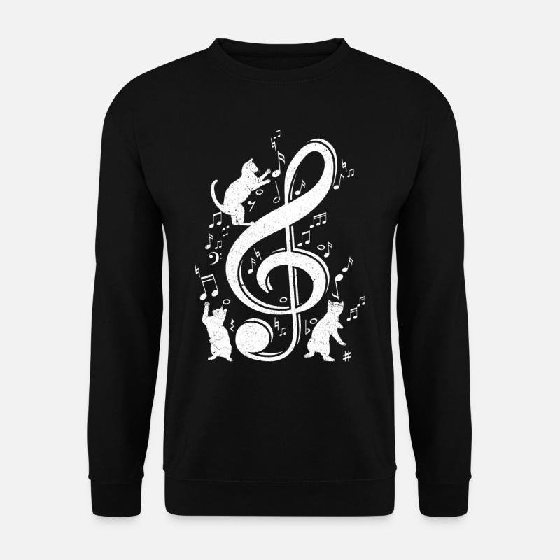 Cat Music Note - Unisex Sweatshirt - black