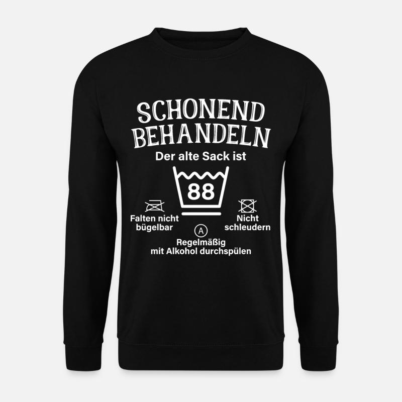 Schonend Behandeln Geschenk 88. Geburtstag Sack - Unisex Pullover - Schwarz
