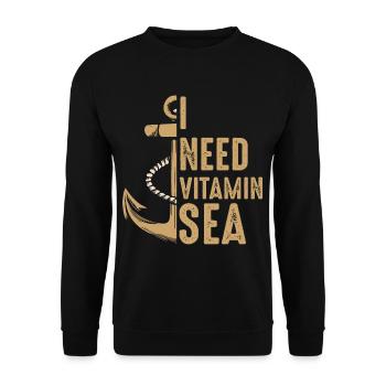 I Need Vitamin Sea - Unisex Pullover - Schwarz - Vorne - Alina (178cm) & Michal (187cm)