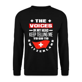 Switzerland Voices Emigration - Unisex Sweatshirt - black - Front - Alina (178cm) & Michal (187cm)