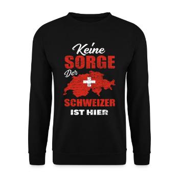 Schweiz Schweizer - Unisex Pullover - Schwarz - Vorne - Alina (178cm) & Michal (187cm)