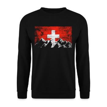 Montagnes de Suisse - Sweat-shirt Unisexe - noir - Devant - Alina (178cm) & Michal (187cm)