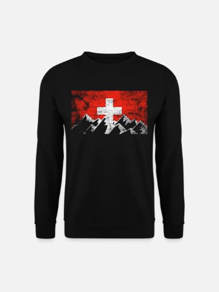 Schweiz Berge - Unisex Pullover - Schwarz