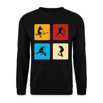 Stunt Scooter - Unisex Sweatshirt - black - Front - Alina (178cm) & Michal (187cm)