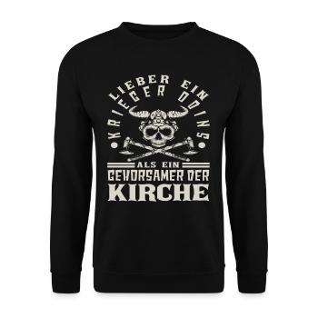 Wikinger - Unisex Pullover - Schwarz - Vorne - Alina (178cm) & Michal (187cm)