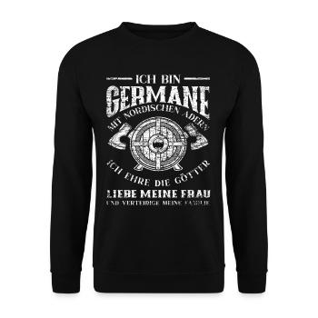 Wikinger Familie Nordische Mythologie - Unisex Pullover - Schwarz - Vorne - Alina (178cm) & Michal (187cm)