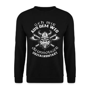 Wikinger - Unisex Pullover - Schwarz - Vorne - Alina (178cm) & Michal (187cm)