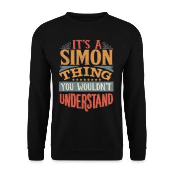 Es ist eine Simon-Sache, die du nicht verstehen würdest - Simon - Unisex Pullover - Schwarz - Vorne - Alina (178cm) & Michal (187cm)