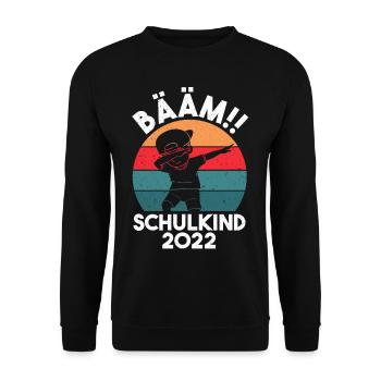 Schulkind 2022 Dabbing Schüler Bääm Einschulung - Unisex Pullover - Schwarz - Vorne - Alina (178cm) & Michal (187cm)