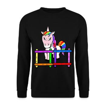 Pour les enfants licorne sinistre émotion sentiments de colère - Sweat-shirt Unisexe - noir - Devant - Alina (178cm) & Michal (187cm)